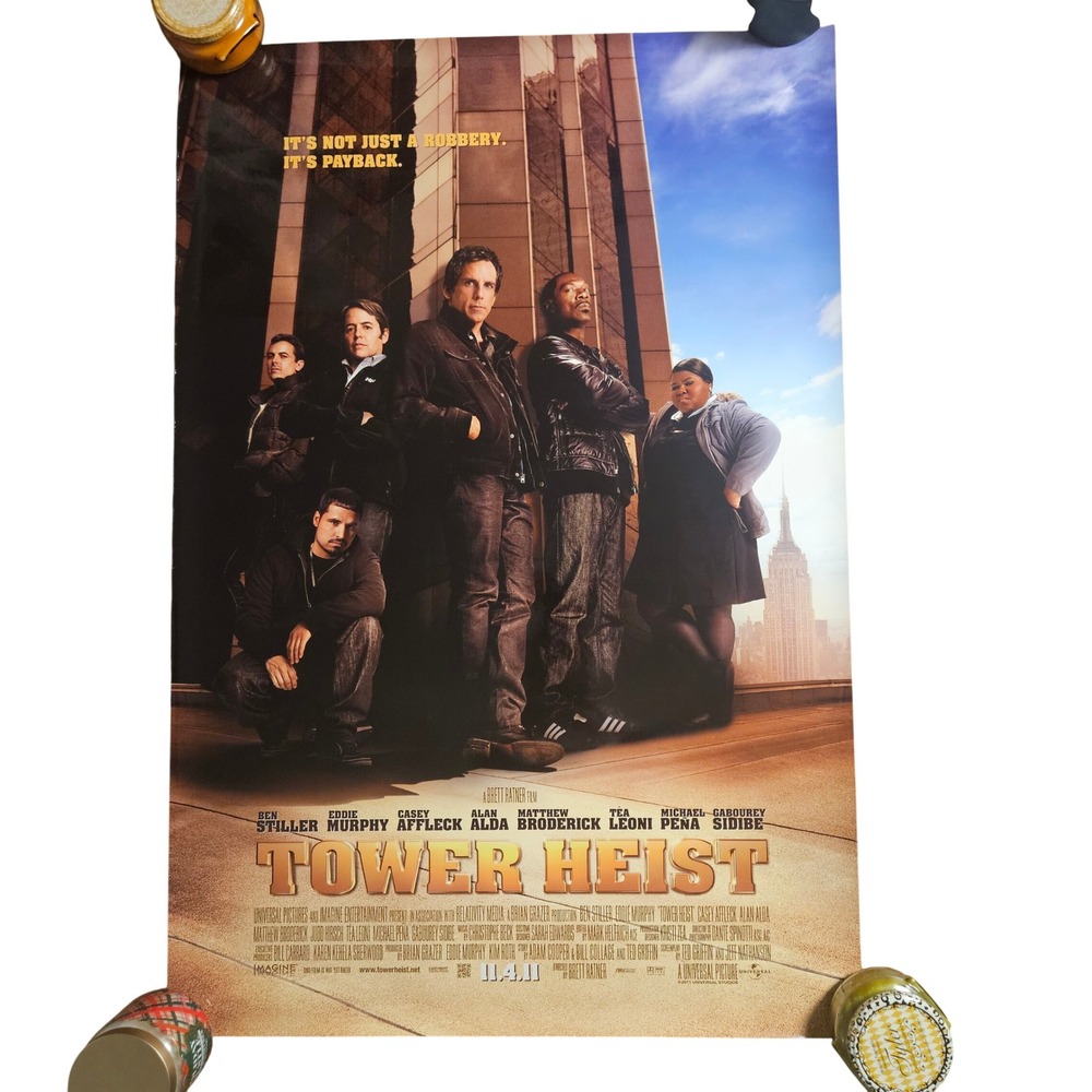 Tower Heist 2011 Promo Movie Poster 27x40 Eddie Murphy‎ Ben Stiller D/S